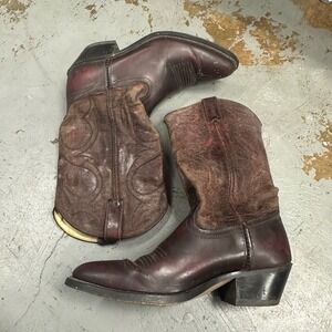 Dingo Mens Burgundy Leather Western Cowboy Boots Size 8.5D